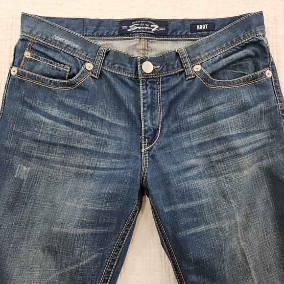 Vintage Seven 7 Bootcut Jeans Men's 36x32 Dark Wash Relaxed Fit 100% Cotton EUC - Picture 13 of 16